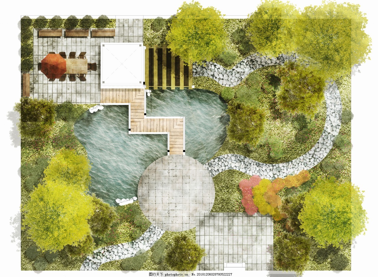 庭院設(shè)計彩色平圖 實用與美學的完美結(jié)合